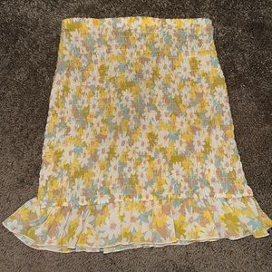 Nasty Gal Floral Shirred Mini Skirt